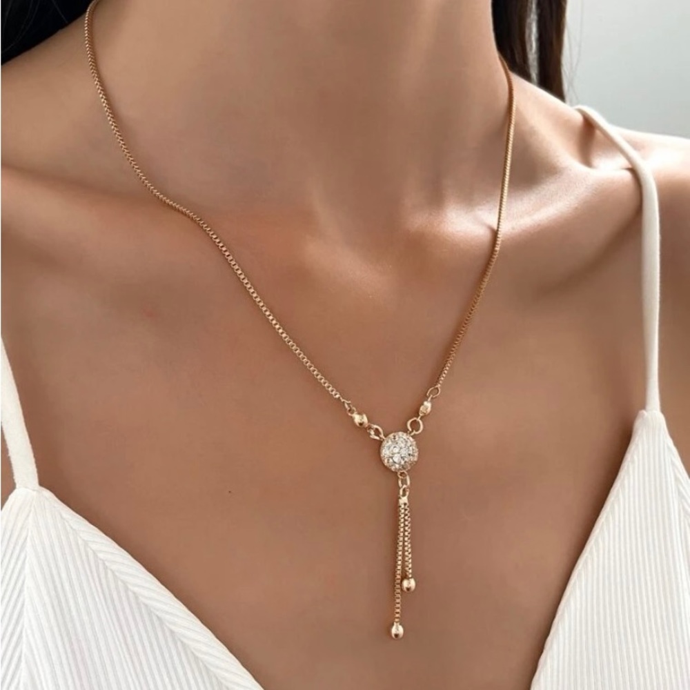 Crystal lariat necklace